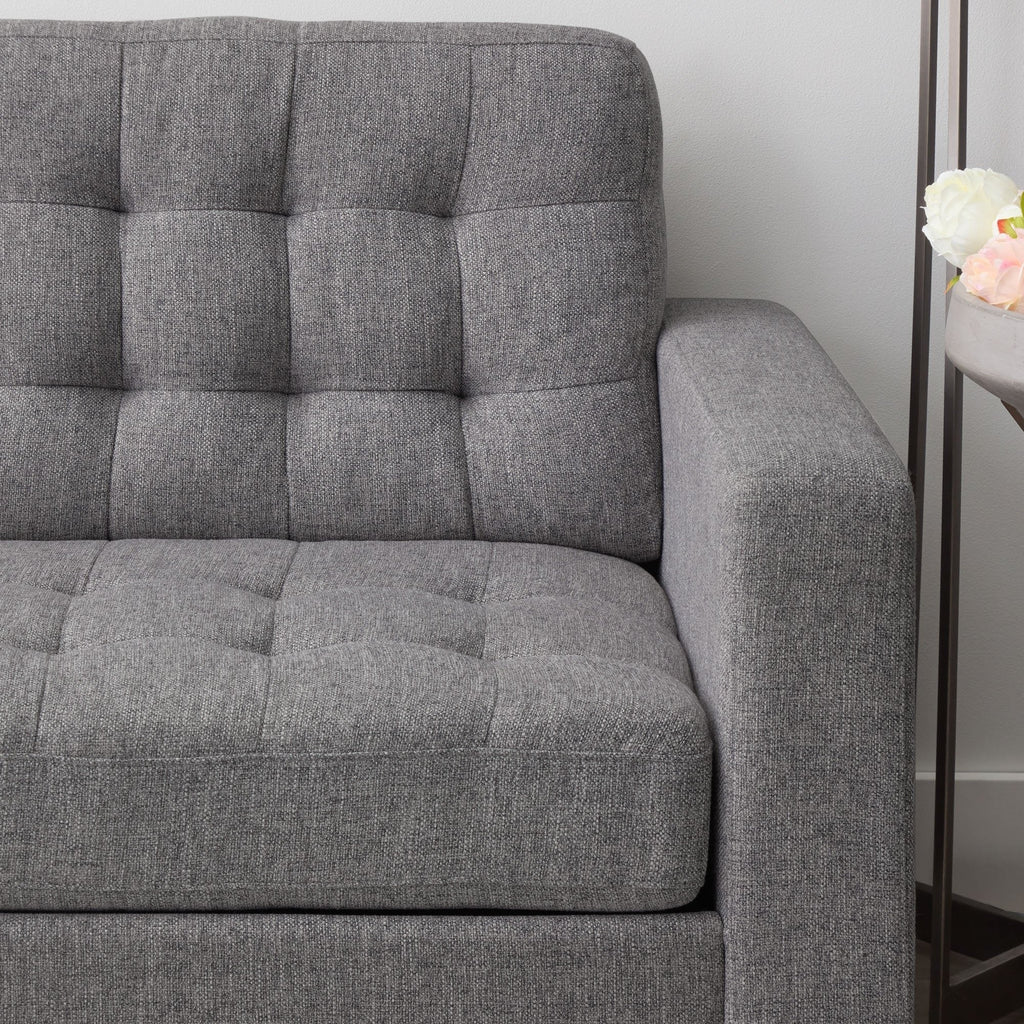 Canapé Brookside Brynn de 76 po à accoudoirs carrés en similicuir/velours/tissu