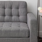 Canapé Brookside Brynn de 76 po à accoudoirs carrés en similicuir/velours/tissu