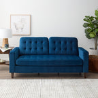 Canapé Brookside Brynn de 76 po à accoudoirs carrés en similicuir/velours/tissu