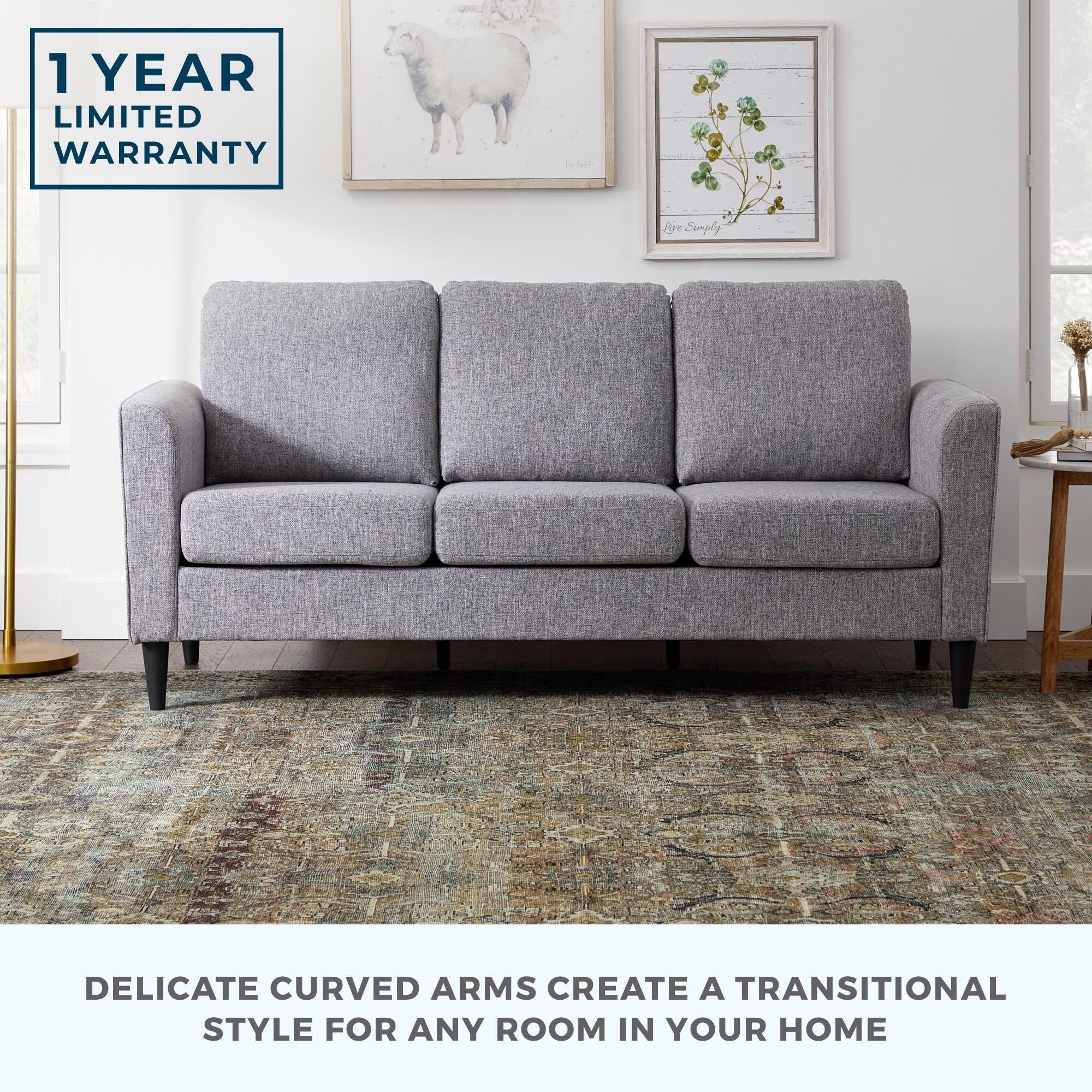 Canapé Brookside Clara 73 à accoudoirs incurvés rembourrés