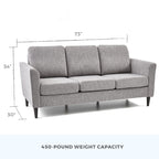 Canapé Brookside Clara 73 à accoudoirs incurvés rembourrés