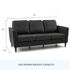 Canapé Brookside Clara 73 à accoudoirs incurvés rembourrés