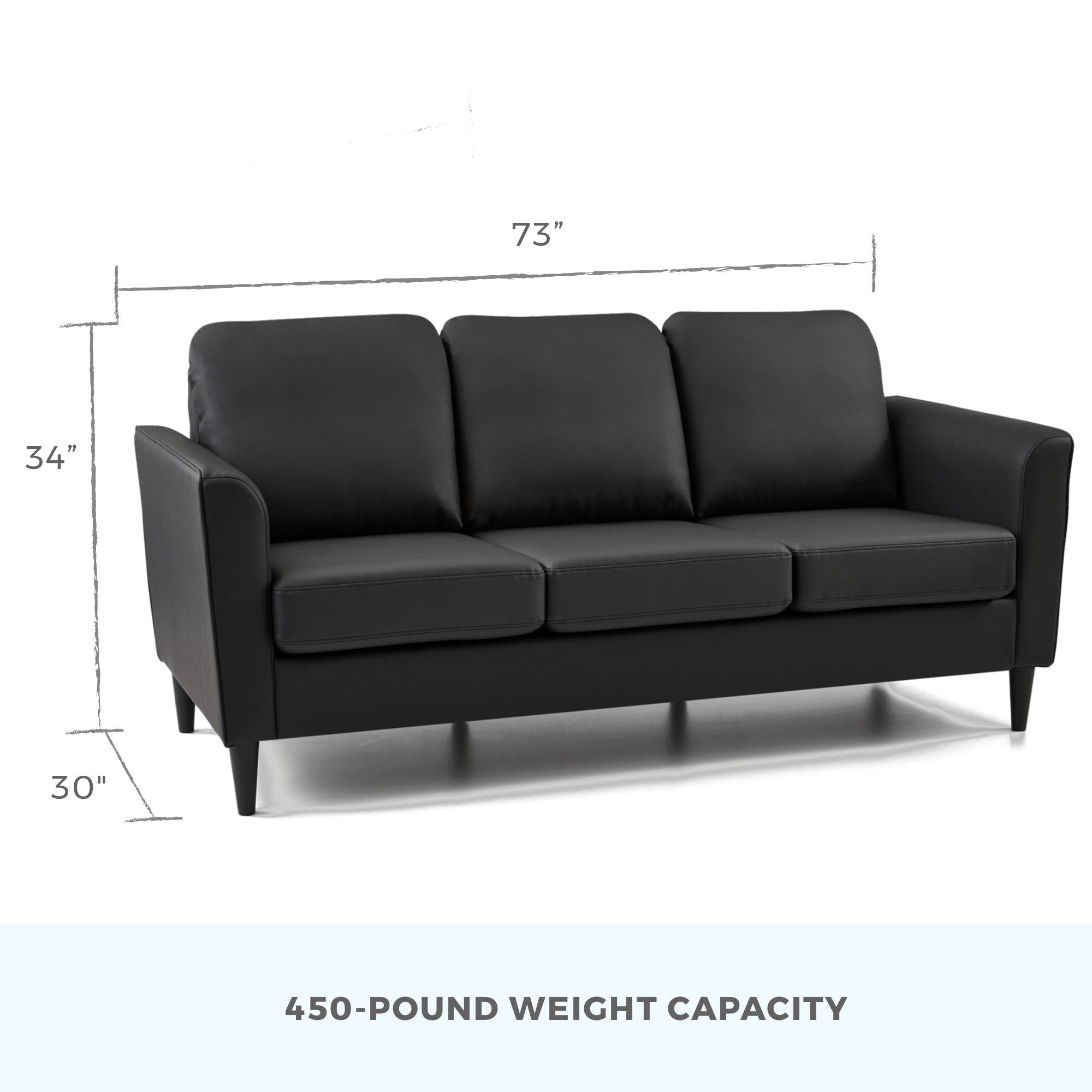 Canapé Brookside Clara 73 à accoudoirs incurvés rembourrés