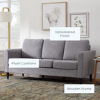 Canapé Brookside Clara 73 à accoudoirs incurvés rembourrés