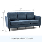 Canapé Brookside Clara 73 à accoudoirs incurvés rembourrés