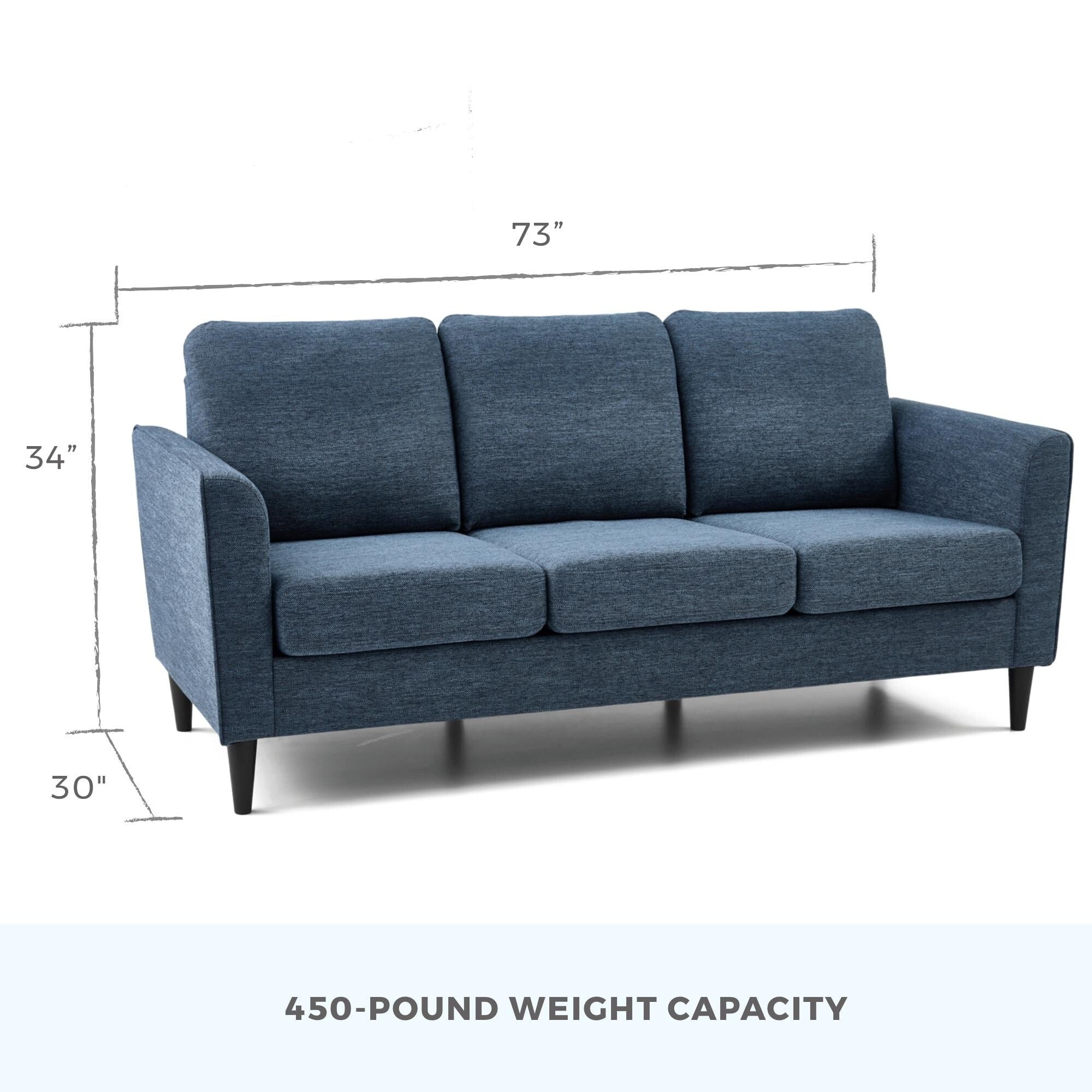 Canapé Brookside Clara 73 à accoudoirs incurvés rembourrés