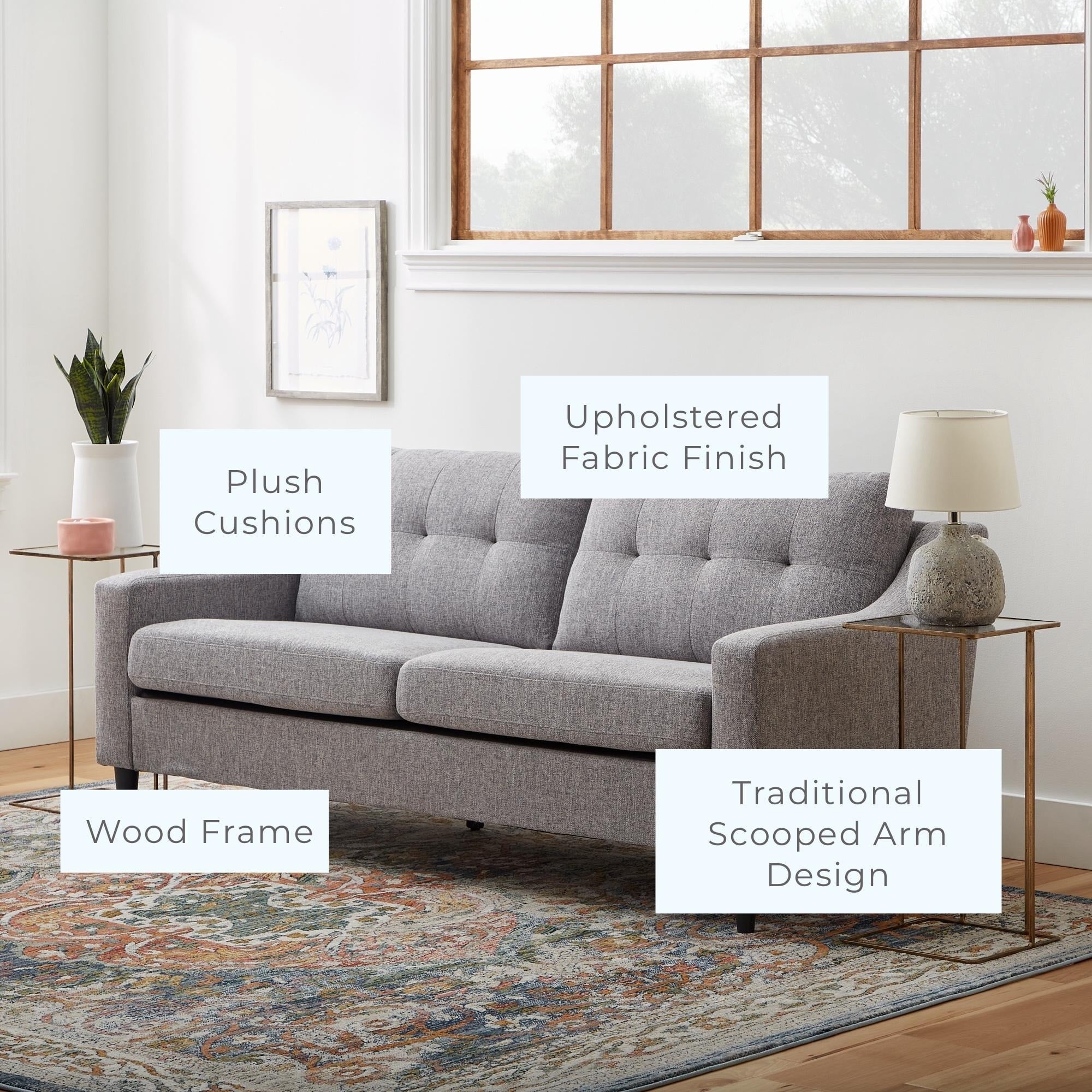 Canapé Brookside Ellen 75 à accoudoirs arrondis rembourré