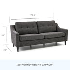 Canapé Brookside Ellen 75 à accoudoirs arrondis rembourré