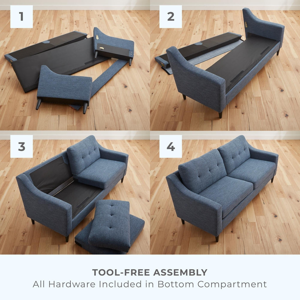 Canapé Brookside Ellen 75 à accoudoirs arrondis rembourré