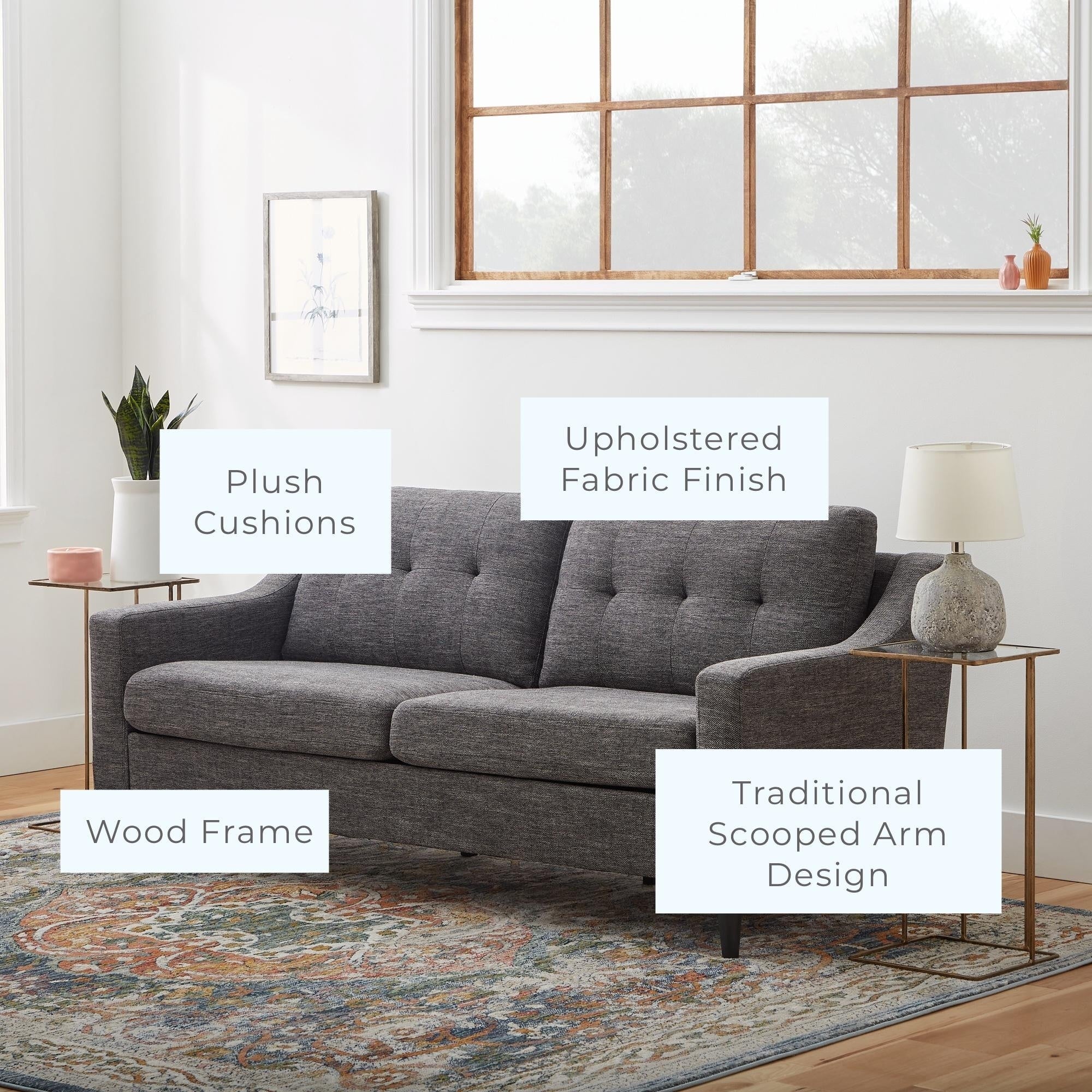 Canapé Brookside Ellen 75 à accoudoirs arrondis rembourré