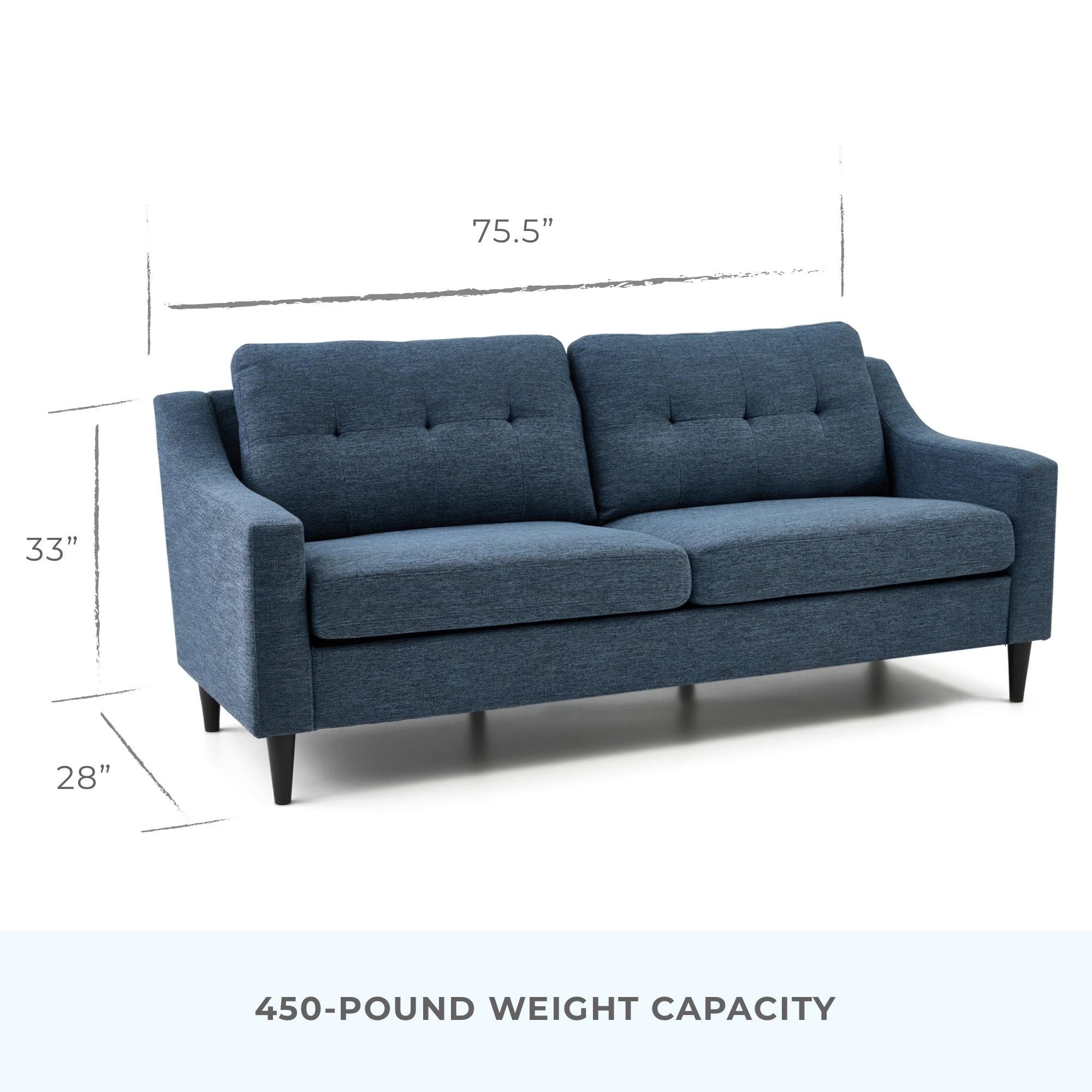 Canapé Brookside Ellen 75 à accoudoirs arrondis rembourré