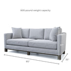 Canapé Brookside Kay avec base en bois rembourrée