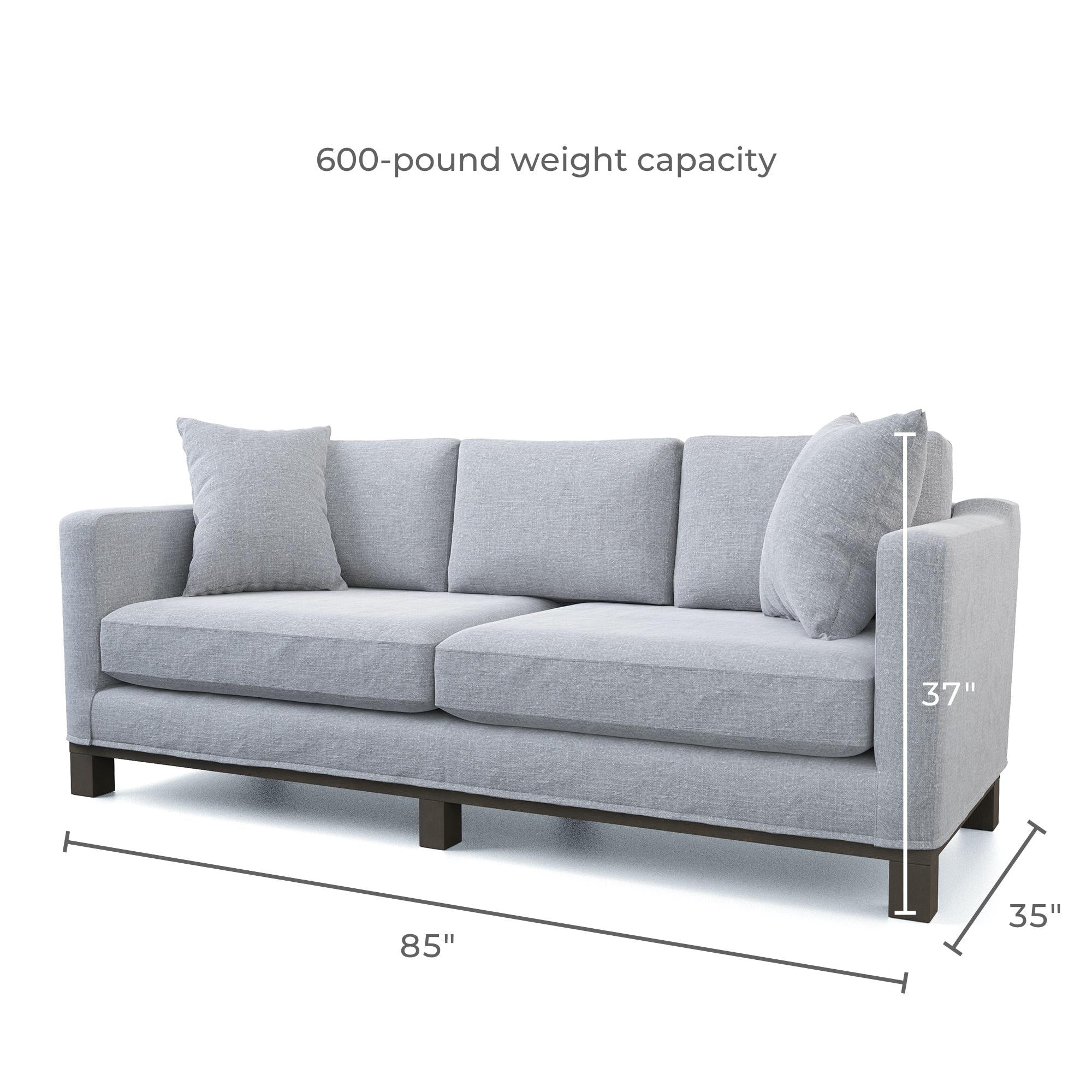 Canapé Brookside Kay avec base en bois rembourrée