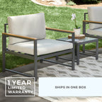 Chaise d'appoint d'extérieur en métal Brookside Meg avec coussins