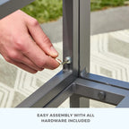 Chaise d'appoint d'extérieur en métal Brookside Meg avec coussins