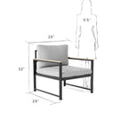 Chaise d'appoint d'extérieur en métal Brookside Meg avec coussins