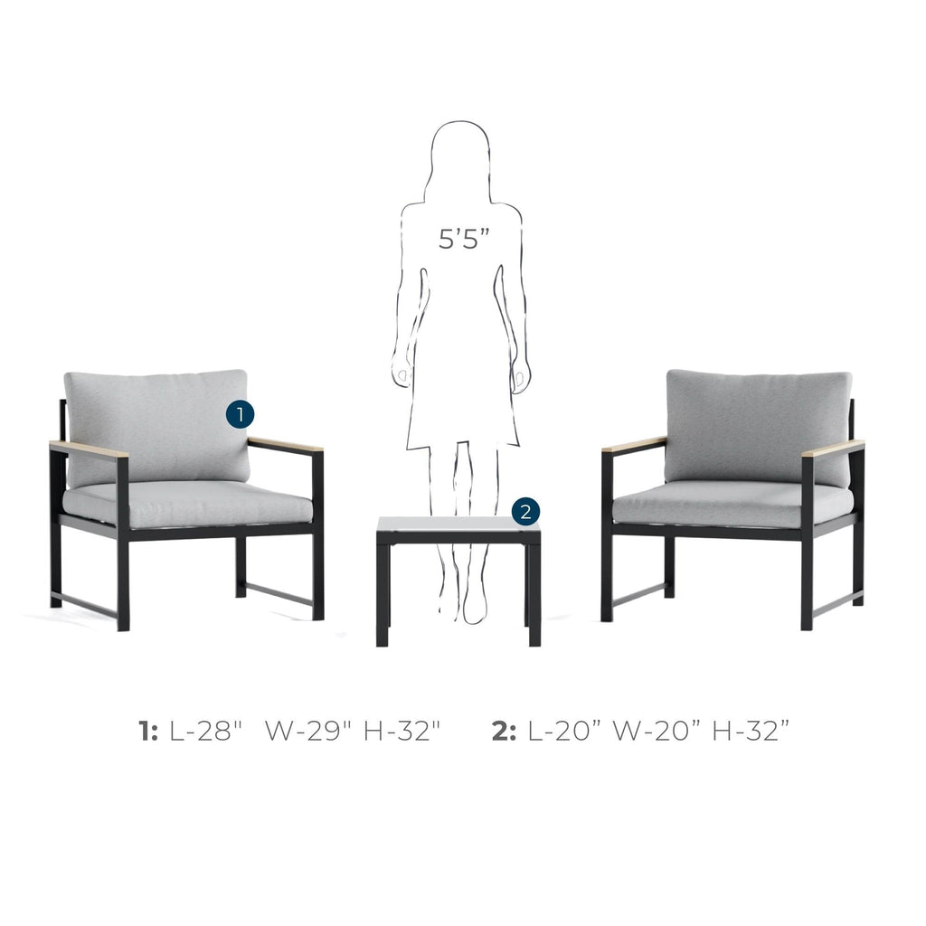 Chaise d'appoint d'extérieur en métal Brookside Meg avec coussins