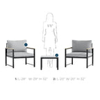 Chaise d'appoint d'extérieur en métal Brookside Meg avec coussins