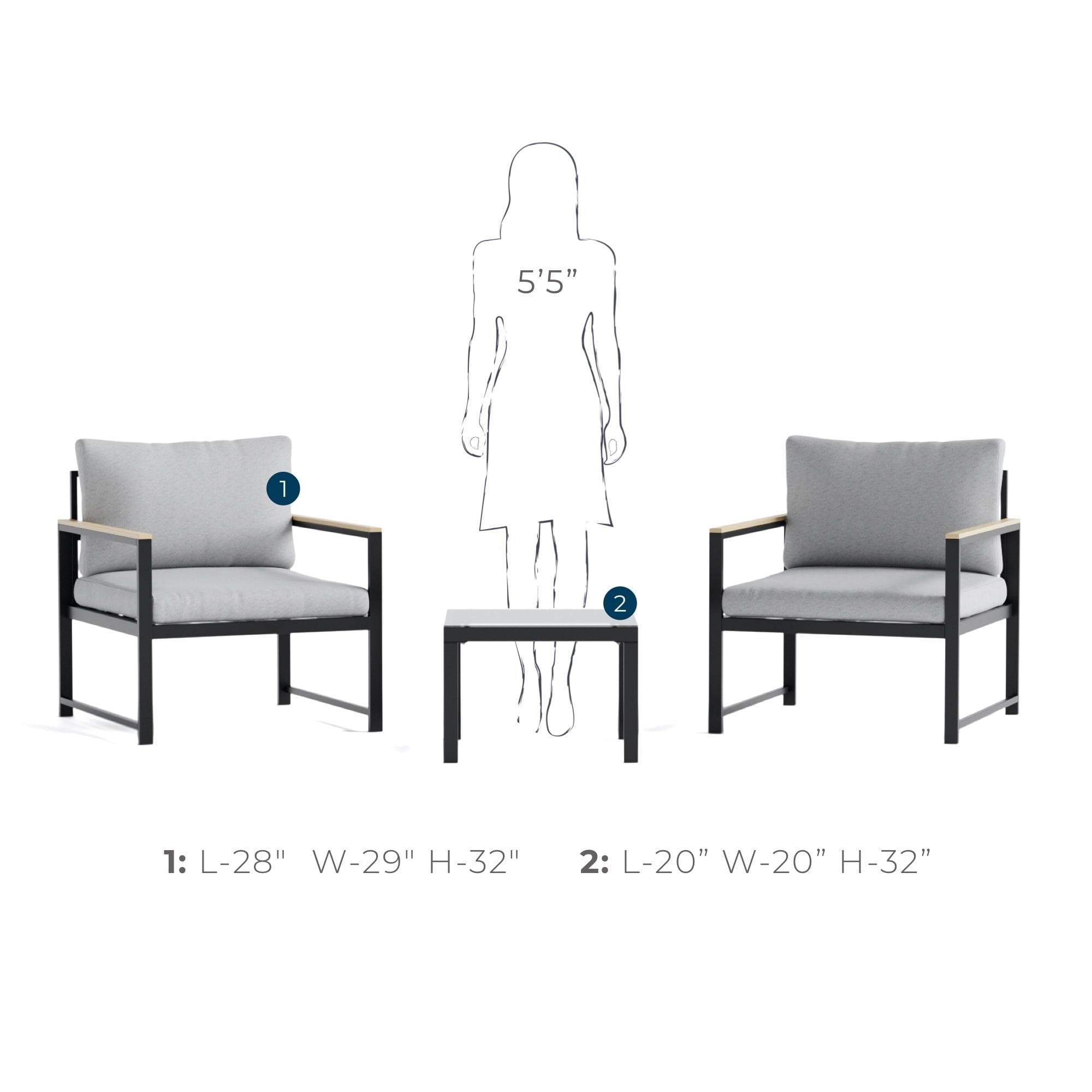 Chaise d'appoint d'extérieur en métal Brookside Meg avec coussins