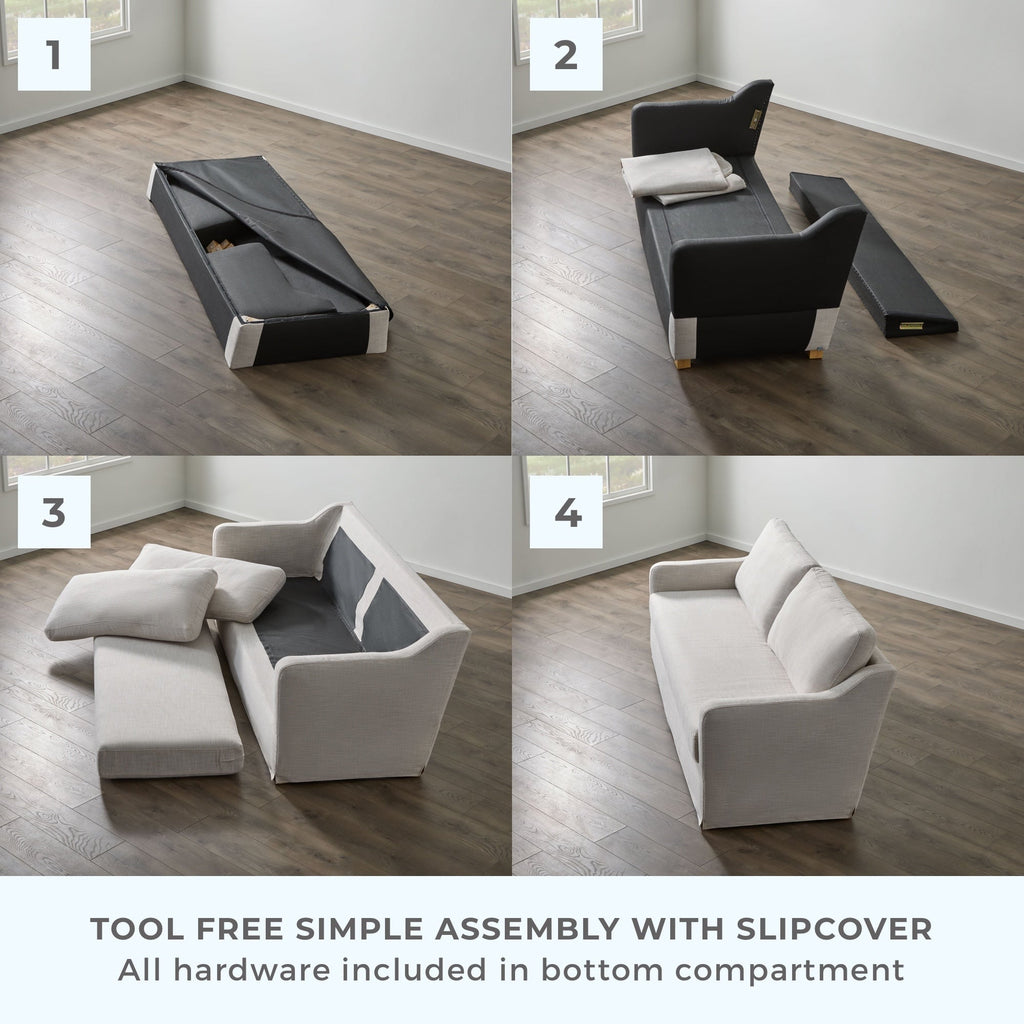 Canapé 3 places Brookside Nelle avec housse rembourrée