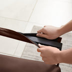 Canapé causeuse en cuir PVC marron 47,24 pouces avec dossier rembourré extra épais et cadre en métal robuste pour le salon