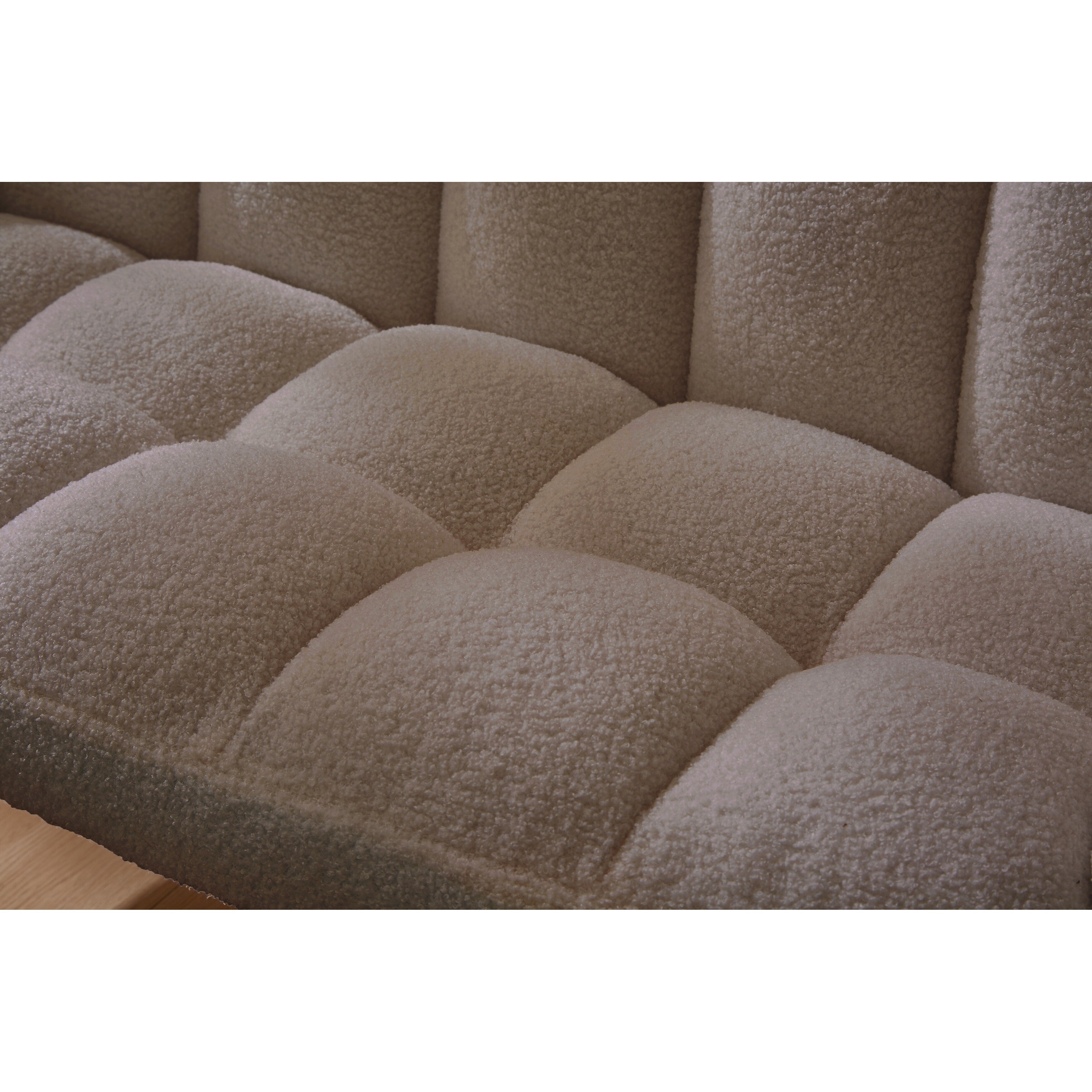 Canapé causeuse Teddy marron 52 avec dossiers matelassés et cadre en bois dur pour le salon.