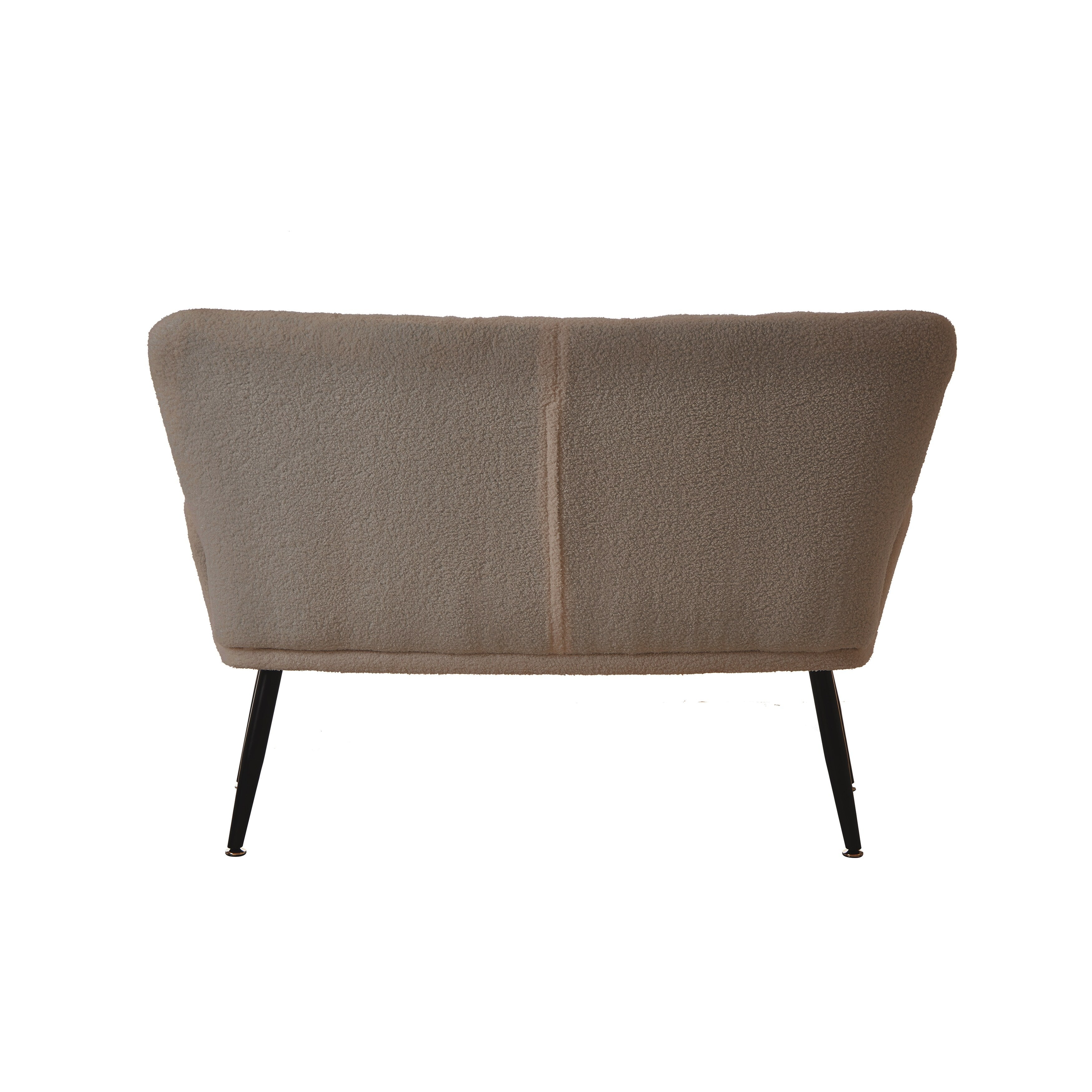 Canapé causeuse Teddy marron 52 avec dossiers matelassés et cadre en bois dur pour le salon.