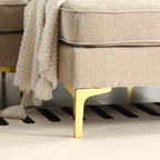 Canapé 3 places en L marron de 85 pouces avec méridienne et coussin à ressorts