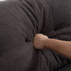 Canapé 2 places en tissu marron 96,46 avec capitonnage à boutons, cadre confortable et robuste pour appartements et salons