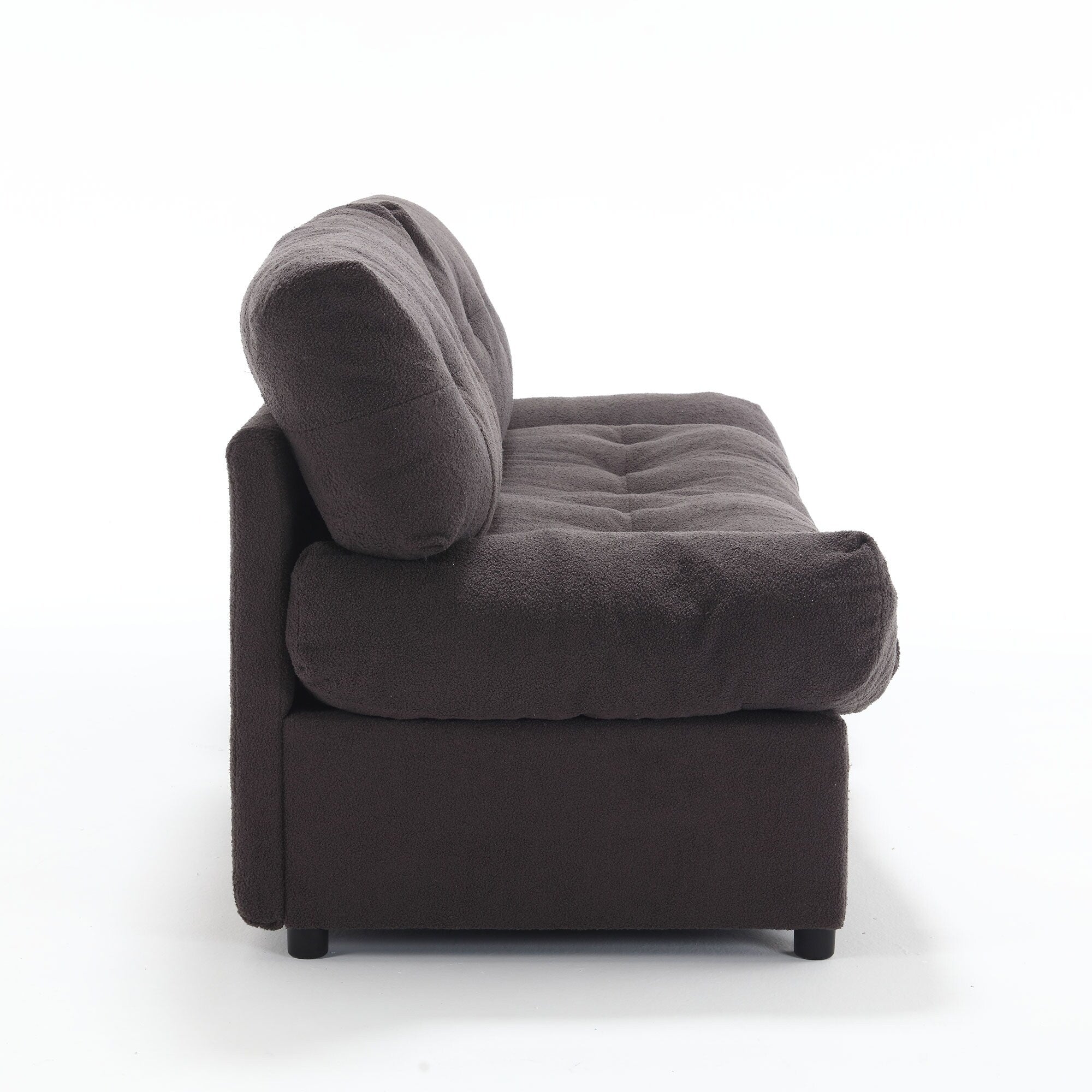 Canapé 2 places en tissu marron 96,46 pouces avec un design rembourré confortable, style nuage et pieds en plastique pour le salon