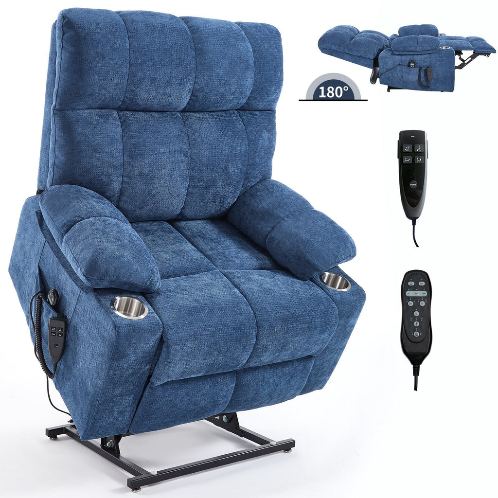 Fauteuil inclinable électrique à double moteur marron, position infinie, jusqu'à 350 lb, en chenille, mécanisme de mouvement robuste