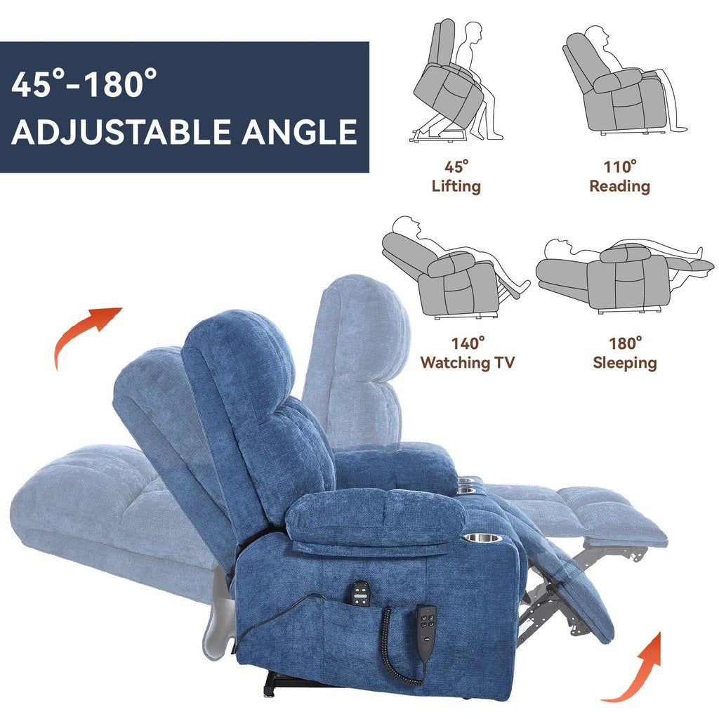Fauteuil inclinable électrique à double moteur marron, position infinie, jusqu'à 350 lb, en chenille, mécanisme de mouvement robuste