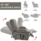 Fauteuil inclinable électrique à double moteur marron, position infinie, jusqu'à 350 lb, en chenille, mécanisme de mouvement robuste