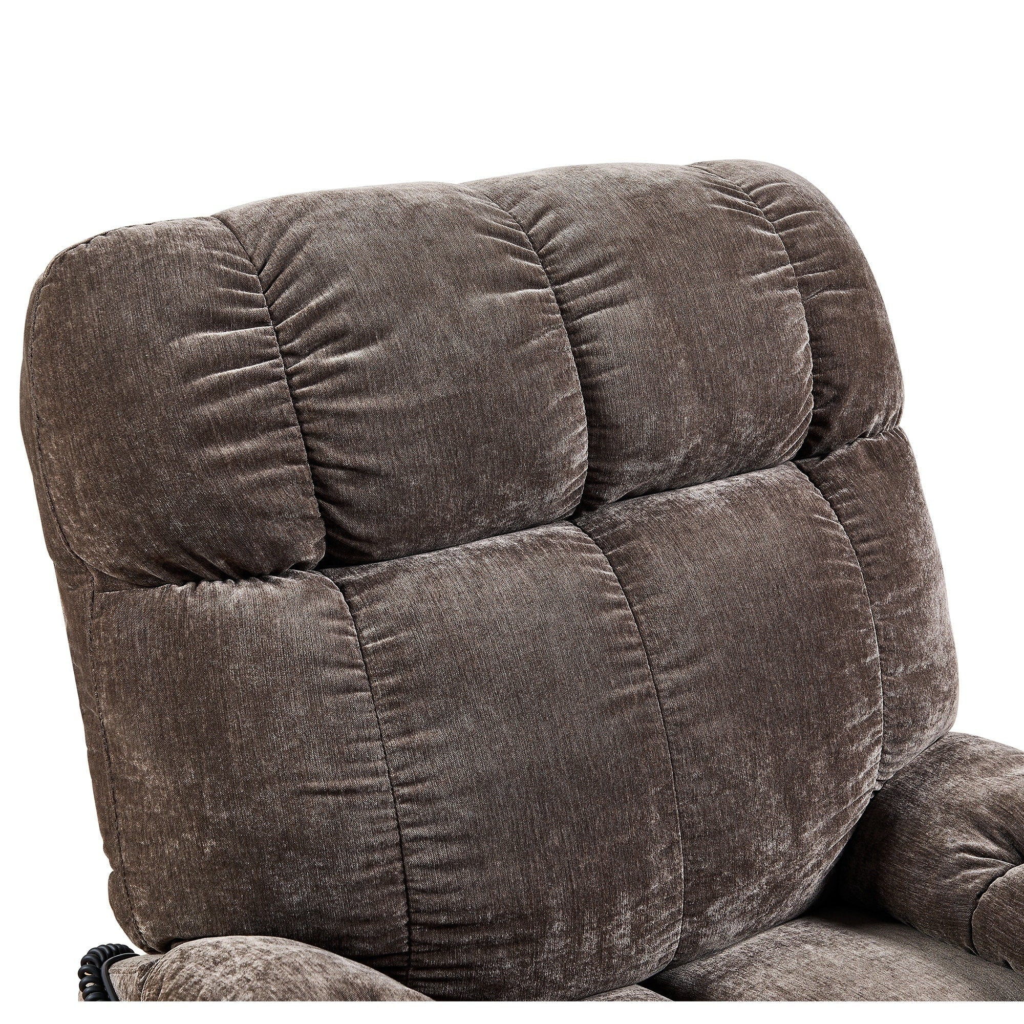 Fauteuil inclinable électrique à double moteur marron avec options de chauffage et de massage par vibration