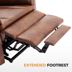 Fauteuil inclinable électrique marron à double moteur avec massage et ports USB