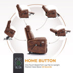 Fauteuil inclinable électrique marron à double moteur avec massage et ports USB