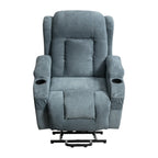 Fauteuil inclinable électrique marron avec chauffage, massage, port de chargement USB et rangement latéral, réglable pour personnes âgées
