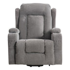 Fauteuil inclinable électrique marron avec chauffage, massage, port de chargement USB et rangement latéral, réglable pour personnes âgées