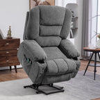 Fauteuil inclinable électrique marron avec massage, chauffage, télécommande et poches latérales