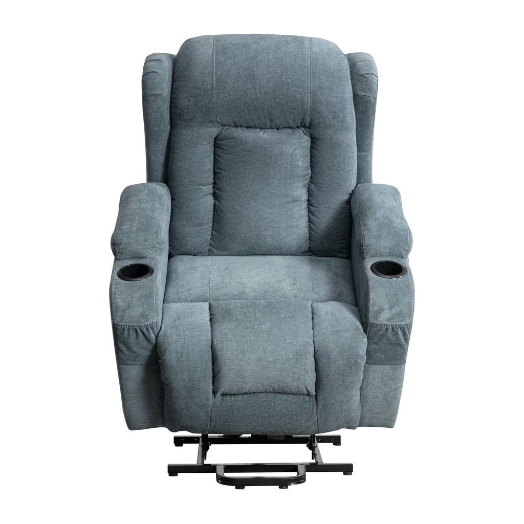 Fauteuil inclinable électrique marron avec chauffage, massage et port USB pour personnes âgées