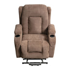Fauteuil inclinable électrique marron avec chauffage, massage et port USB pour personnes âgées