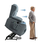 Fauteuil inclinable électrique marron avec chauffage, massage et port USB pour personnes âgées