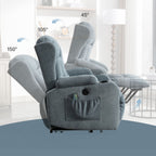 Fauteuil inclinable électrique marron avec chauffage, massage et port USB pour personnes âgées