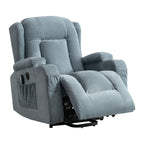 Fauteuil inclinable électrique marron avec chauffage, massage, chargement USB et rangement latéral, inclinaison réglable pour personnes âgées