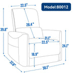 Fauteuil inclinable électrique ergonomique marron avec pivot à 270°, balancement doux, revêtement durable et chargement USB et Type-C