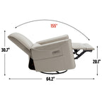 Fauteuil inclinable électrique ergonomique marron avec support pivotant et lombaire