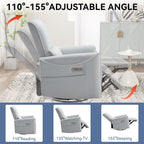 Fauteuil inclinable ergonomique marron avec port pivotant, à bascule et USB