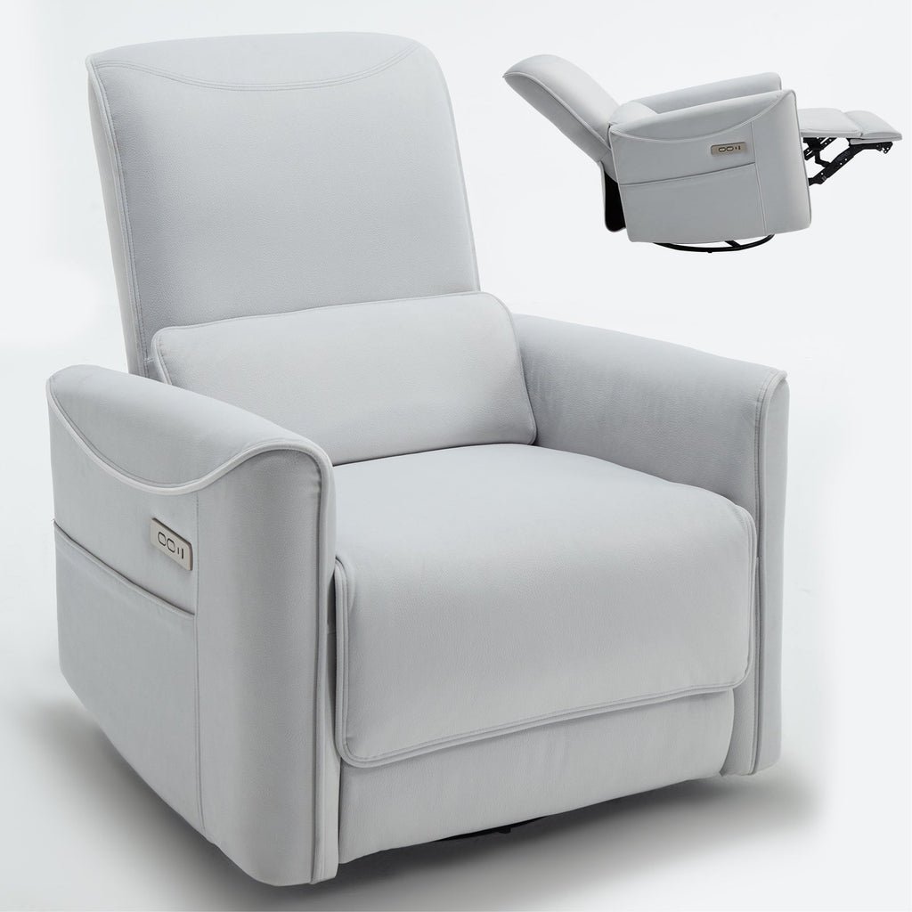 Fauteuil inclinable ergonomique marron avec port pivotant, à bascule et USB