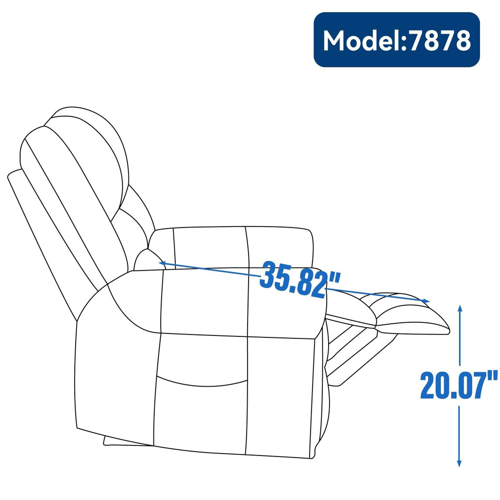 Fauteuil inclinable à double moteur en similicuir marron avec chauffage et massage, ports USB et inclinaison infinie pour personnes âgées