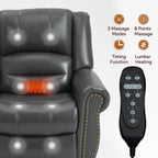 Fauteuil inclinable électrique en similicuir marron avec massage thermique